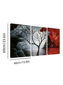 3 Cái/bộ Vải Không Dệt Tranh Có Khung, Hiện Đại Hoa Văn Cây Treo Tường Tranh Nghệ Thuật Cho Trang Trí Tường Nhà - Nhiều màu - Xem 2