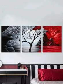 3 Cái/bộ Vải Không Dệt Tranh Có Khung, Hiện Đại Hoa Văn Cây Treo Tường Tranh Nghệ Thuật Cho Trang Trí Tường Nhà - Nhiều màu - Xem 6