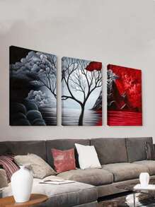 3 Cái/bộ Vải Không Dệt Tranh Có Khung, Hiện Đại Hoa Văn Cây Treo Tường Tranh Nghệ Thuật Cho Trang Trí Tường Nhà - Nhiều màu - Xem 7