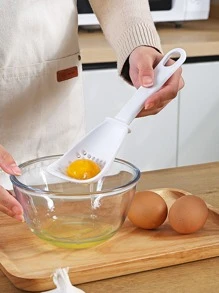 1pc ABS Colander Spoon, White Multifunction Long Handle Colander Spoon For Kitchen - White - View 1