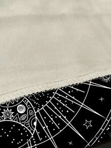 1pc Fabric Tapestry, Sun & Moon Pattern Wall Blanket For Home - Multicolor - View 6