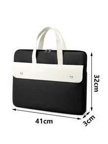 1pc 14 Inch Two Tone Laptop Bag - Multicolor - View 3