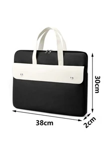 1pc 14 Inch Two Tone Laptop Bag - Multicolor - View 4