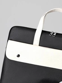 1pc 14 Inch Two Tone Laptop Bag - Multicolor - View 5