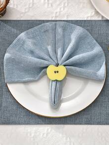 1pc Apple Design Napkin Ring, Cute Green Plastic Napkin Buckle For Party - Green - View 3