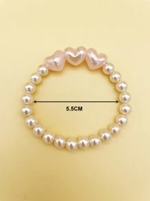 Pulsera con cuenta con adorno de corazón - Rosa - Ver 3