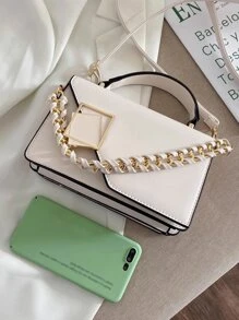 Túi xách vuông trang trí bằng kim loại nhẹ, tiện dụng, thời trang, ví mini có nắp gập, túi đeo chéo bằng da nhân tạo cho nữ (7,9 x 5,1 x 3,1 inch), quà tặng Ngày của Mẹ cho mẹ dành cho bé gái, phụ nữ, sinh viên đại học, tân binh & nhân viên văn phòng cho mùa thu, mùa đông thiết yếu, cho công việc, văn phòng, đi làm, cho mùa thu & mùa đông, ngoài trời - Màu be - Xem 8