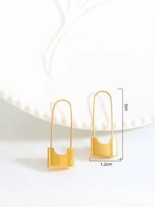 鎖裝飾圓耳環 - 金黃色 - 查看 4
