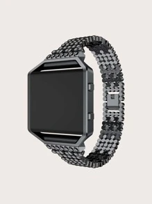 1 pieza Correa de reloj de acero inoxidable compatible con Fitbit Blaze - Negro - Ver 1