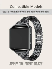 1 pieza Correa de reloj de acero inoxidable compatible con Fitbit Blaze - Negro - Ver 3