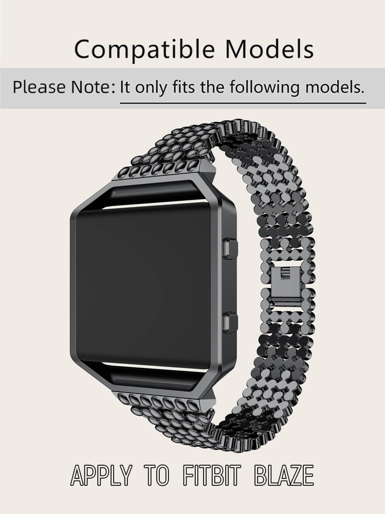 1入組不銹鋼錶帶與 Fitbit Blaze 兼容 - 黑色 - 查看 3