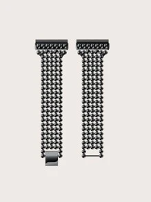 1 pieza Correa de reloj de acero inoxidable compatible con Fitbit Blaze - Negro - Ver 6