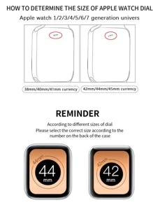 二合一透明錶帶和保護殼適用於Apple Watch - 無色 - 查看 3