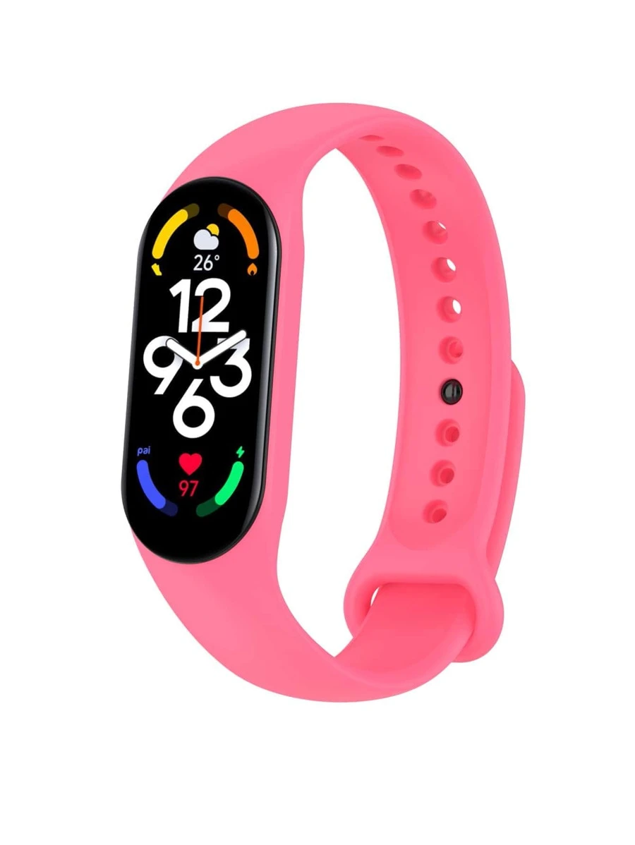 2 en 1 liso Funda & Correa de reloj compatible con Xiaomi - Rosa - Ver 1