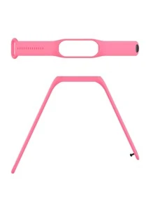 2 en 1 liso Funda & Correa de reloj compatible con Xiaomi - Rosa - Ver 4