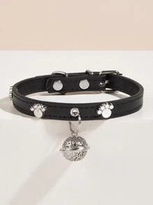 1pc Paw Decor Bell Charm Cổ áo thú cưng - màu đen - Xem 2