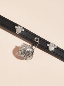 1pc Paw Decor Bell Charm Cổ áo thú cưng - màu đen - Xem 4