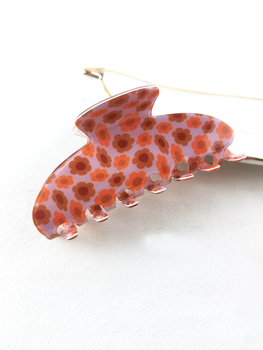 Floral Pattern Hair Claw - Multicolor - View 1