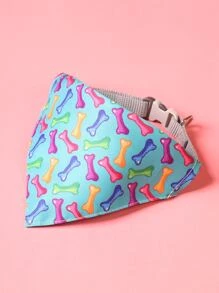 Supet 1入組寵物咀嚼口水圍兼項圈，適用於小型寵物 - 藍色 - 查看 1