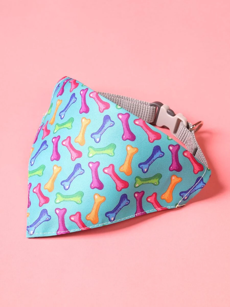 Supet 1入組寵物咀嚼口水圍兼項圈，適用於小型寵物 - 藍色 - 查看 1