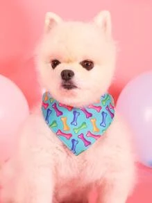 Supet 1入組寵物咀嚼口水圍兼項圈，適用於小型寵物 - 藍色 - 查看 2