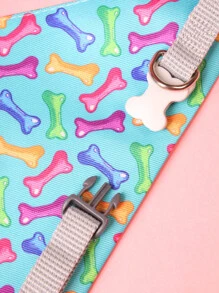 Supet 1入組寵物咀嚼口水圍兼項圈，適用於小型寵物 - 藍色 - 查看 4