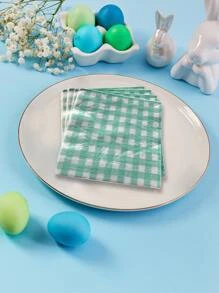 20入組/套格子圖案一次性現代紙餐巾 - 彩色 - 查看 2