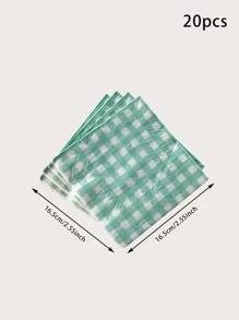 20入組/套格子圖案一次性現代紙餐巾 - 彩色 - 查看 3