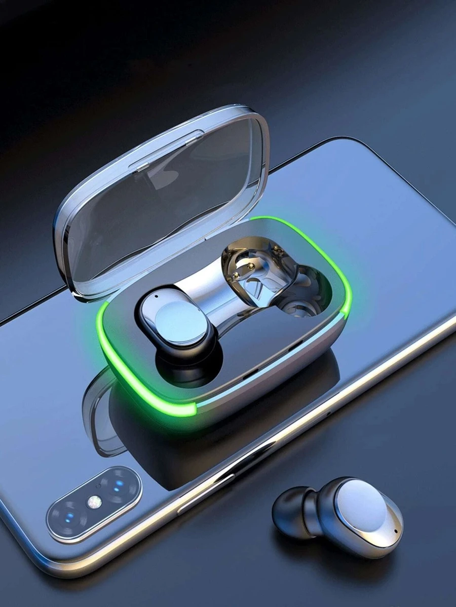 Sound Insulation In-ear Design Waterproof Breathing Light Voice Control Type-C Wireless Headphone - Black - View 1