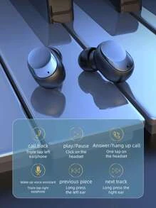 Sound Insulation In-ear Design Waterproof Breathing Light Voice Control Type-C Wireless Headphone - Black - View 4