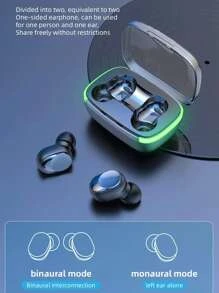 Sound Insulation In-ear Design Waterproof Breathing Light Voice Control Type-C Wireless Headphone - Black - View 5