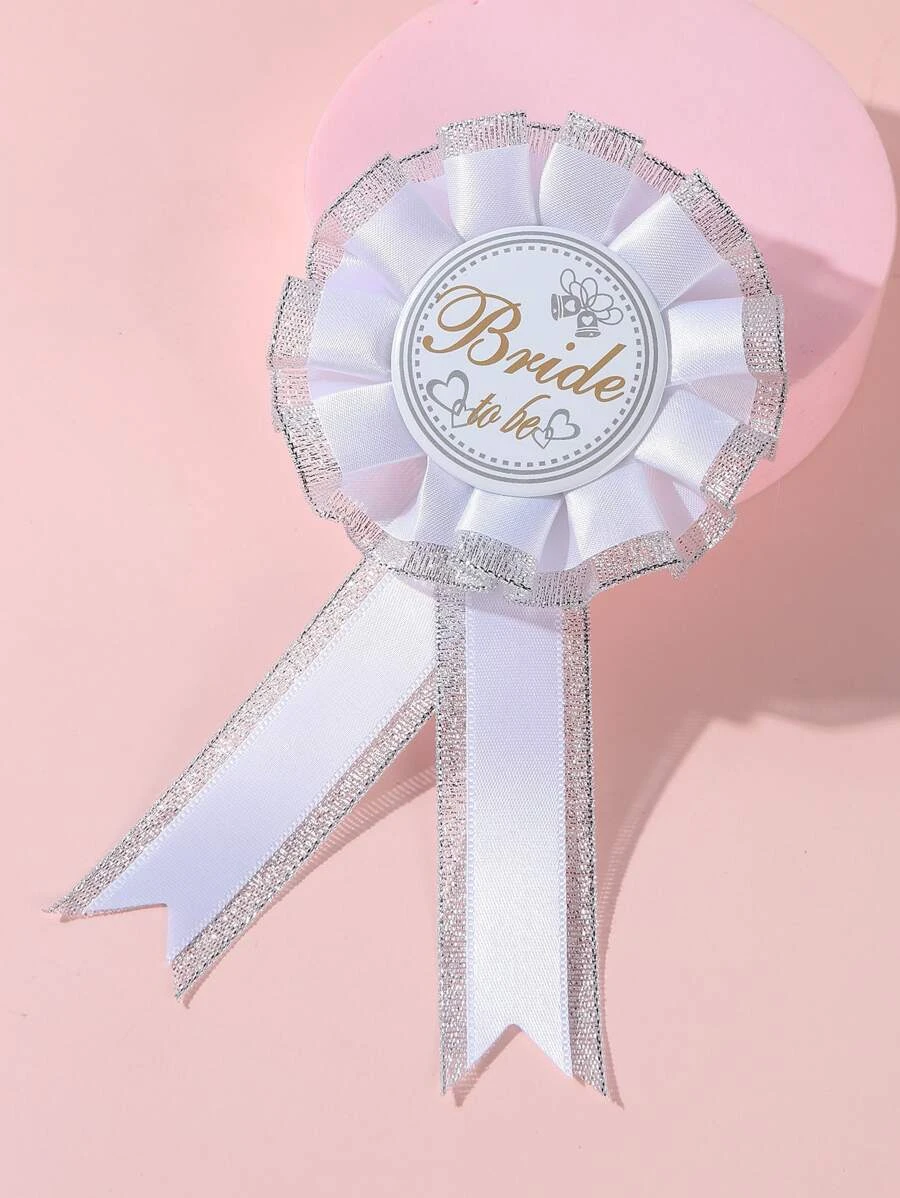 1pc Bride-To-Be Badge, Wedding Brooch, Wedding Party Accessory, Bride Gift Party Decoration, Christmas - White - View 1