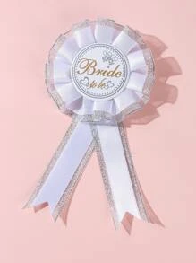 1pc Bride-To-Be Badge, Wedding Brooch, Wedding Party Accessory, Bride Gift Party Decoration, Christmas - White - View 3