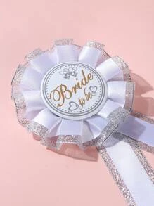 1pc Bride-To-Be Badge, Wedding Brooch, Wedding Party Accessory, Bride Gift Party Decoration, Christmas - White - View 5