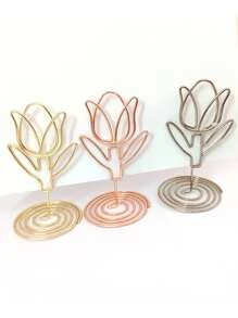 10入組金屬卡混色花朵設計卡片夾 - 彩色 - 查看 2