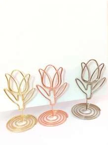 10入組金屬卡混色花朵設計卡片夾 - 彩色 - 查看 3