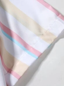 Manfinity RSRT Men Striped Shirt & Drawstring Waist Shorts Without Tee - Multicolor - View 5