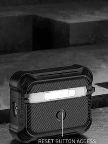 苹果耳机保护壳，男女适用，防震 iPod 保护壳带钥匙扣，兼容 Apple Earphone Pro/Pro2/3rd Gen/4th Gen 2nd Gen 1st Gen 充电盒 2&1 - 黑色 - 查看 4