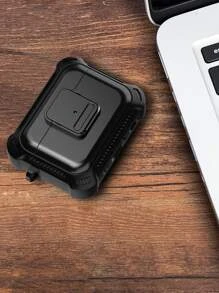 苹果耳机保护壳，男女适用，防震 iPod 保护壳带钥匙扣，兼容 Apple Earphone Pro/Pro2/3rd Gen/4th Gen 2nd Gen 1st Gen 充电盒 2&1 - 黑色 - 查看 6