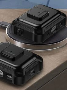 苹果耳机保护壳，男女适用，防震 iPod 保护壳带钥匙扣，兼容 Apple Earphone Pro/Pro2/3rd Gen/4th Gen 2nd Gen 1st Gen 充电盒 2&1 - 黑色 - 查看 2