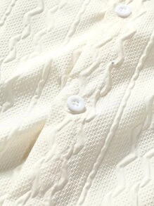 Manfinity Homme Men Solid Button Up Shirt & Drawstring Waist Shorts Without Tee