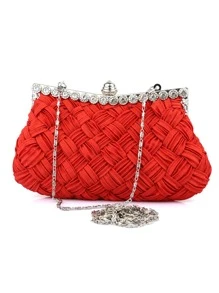 Túi xách nữ buổi tối Pha lê kim cương - Đỏ - Xem 6