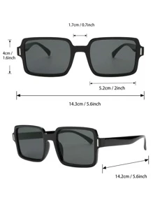 3 件装塑料方形女士波西米亚风时尚眼镜组合，适合节日礼物，热带海滩度假配饰，适合夏季海滩度假、户外、旅行、返校、学院风、校园风 - 彩色 - 查看 4