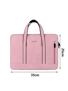 1 pieza Bolso para ordenador 13 pulgadas con estampado de letra impermeable - Rosa - Ver 3