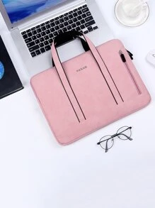1 pieza Bolso para ordenador 13 pulgadas con estampado de letra impermeable - Rosa - Ver 8