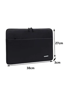 1pc 12 Inch Letter Patch Detail Waterproof Multifunction iPad Bag - Black - View 5