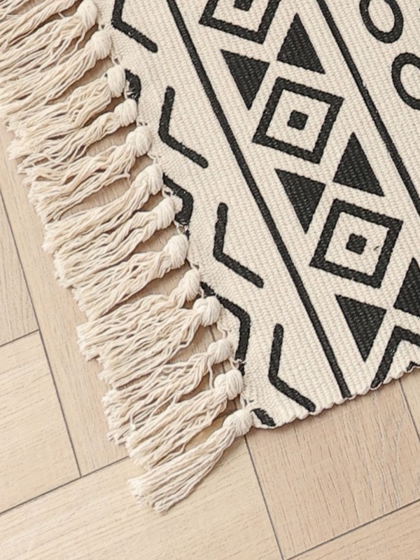 Großer Teppich 160x230cm Geometrisch | Vintage Design In Rot/Orange/Grün | Maschinenwaschbar & Rutschfest