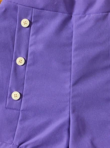 SHEIN Toddler Girls Floral Print Halter Top & Shorts - Multicolor - View 5