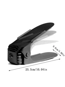 2pcs/set Plastic Shoe Storage Rack, Minimalist Adjustable Double-layer Shoe Storage Rack For Home - White - View 2