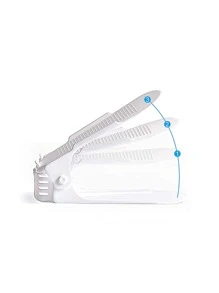 2pcs/set Plastic Shoe Storage Rack, Minimalist Adjustable Double-layer Shoe Storage Rack For Home - White - View 3